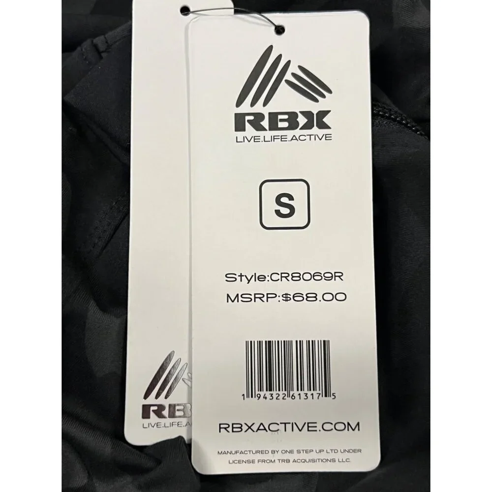 RBX Womens Hooded Black Gray Camo Jacket Zipper Size Small S Athleisure New - Picture 8 of 8